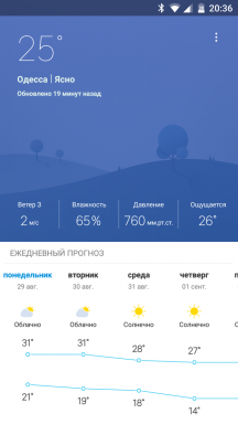 "Cuaca M8" - aplikasi cuaca yang indah dari MIUI 8 untuk Android