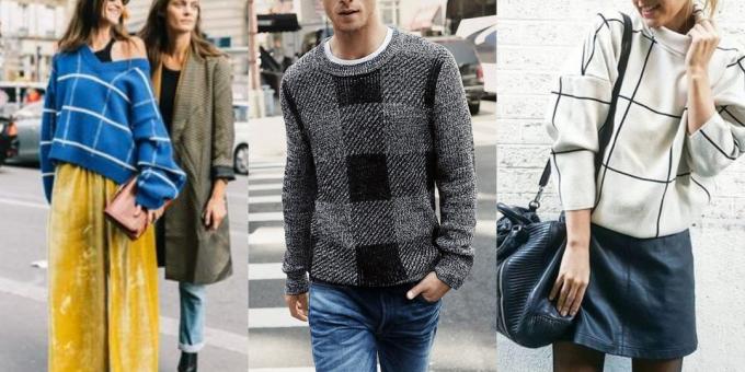 sweater modis dan cardigan, 2018-2019: model dalam sangkar