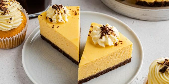 Tanpa oven, sangat mudah! Cheesecake labu tanpa panggang yang lezat