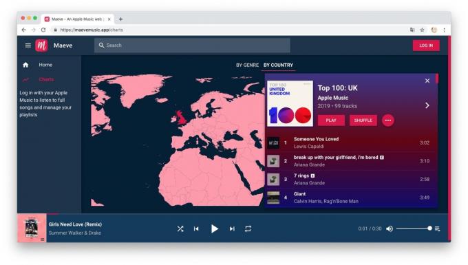 Maeve: memilih musik dengan peta interaktif dunia
