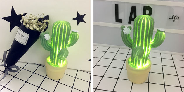 Lampu dalam bentuk kaktus