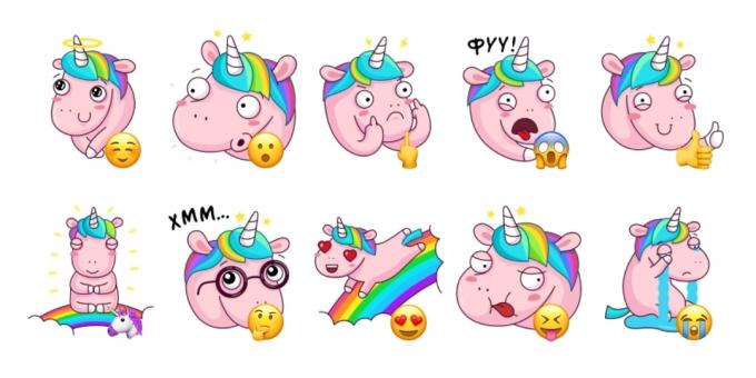 stiker Telegram dengan unicorn