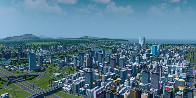 Kebanyakan simulator perkotaan pada PC: Kota: Skylines