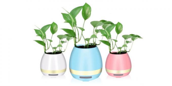 Pot bunga dengan Bluetooth-kolom