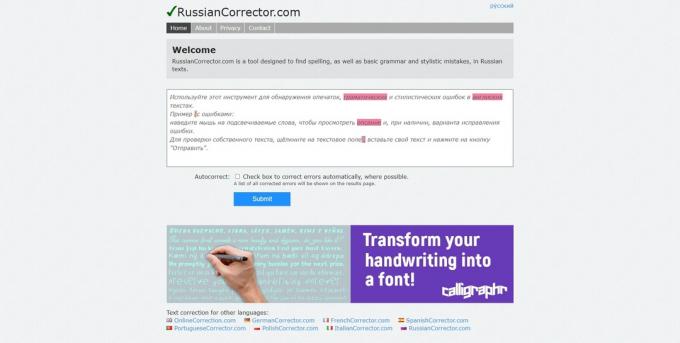 Pemeriksa tanda baca online: RussianCorrector.com