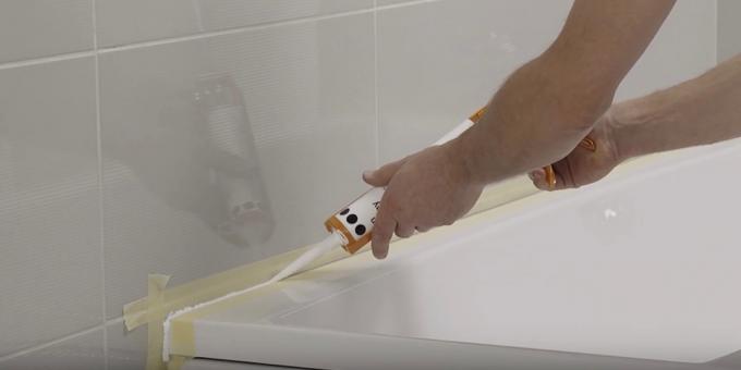 Instalasi mandi dengan tangan: Aturlah jahitan sisi kontur