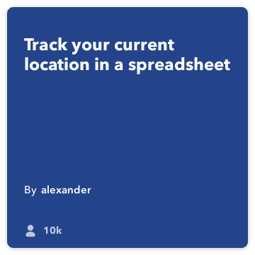 IFTTT Resep: Lacak waktu & lokasi Anda dalam menghubungkan spreadsheet do-tombol untuk google-drive