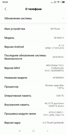tinjauan Xiaomi Mi Max 3: Versi