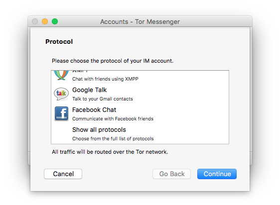 Anonymous Tor Messenger chatting