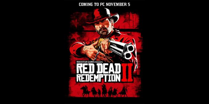 Poster untuk pengumuman versi PC dari Red Dead Redemption 2
