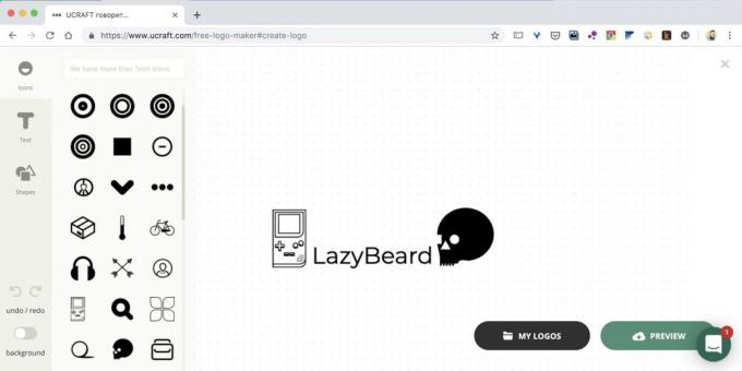 Cara membuat logo online di situs Ucraft