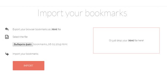 Booky.io: Impor bookmark