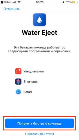 Jika air masuk ke dalam iPhone: tombol "Dapatkan command prompt"