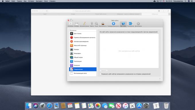 Konfigurasi pada Mac pemberitahuan website larangan
