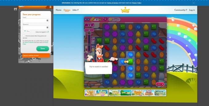Permainan puzzle online: Candy Crush Saga
