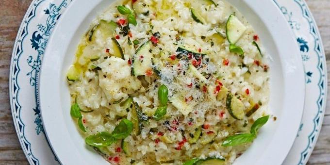 Resep untuk risotto dengan zucchini