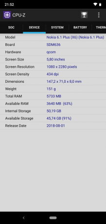 Review Nokia 6.1 Ditambah: CPU-Z (lanjutan)