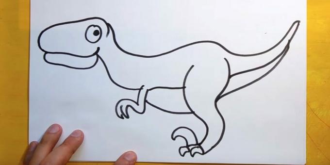 Gambarlah kaki depan dan perut dinosaurus.