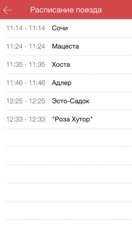 Aplikasi, di mana Anda dapat melihat jadwal kereta Walet
