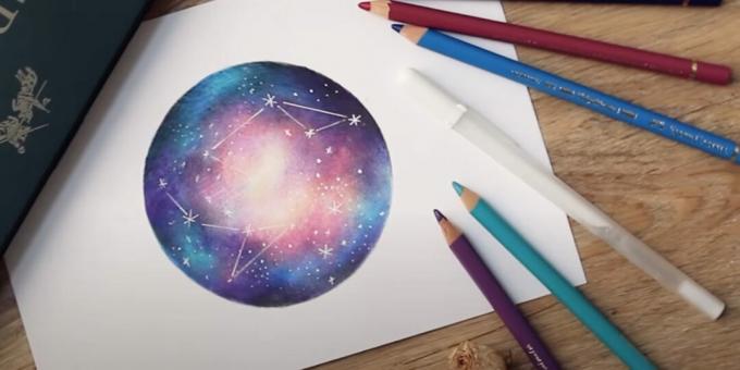 Menggambar ruang dengan pensil warna