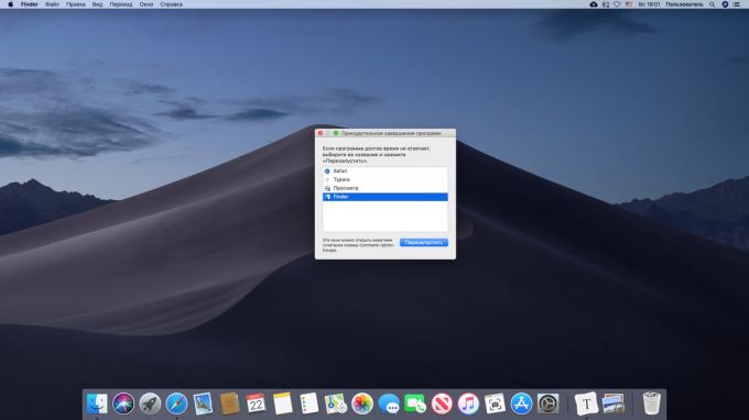 Konfigurasi aplikasi pada penyelesaian Mac dipaksa