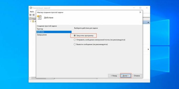 Cara menambahkan program untuk memulai Windows 10 melalui "Penjadwal Tugas"