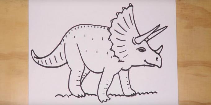 Cara menggambar Triceratops