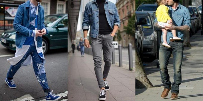 Musim panas penjualan pakaian dan alas kaki untuk laki-laki: kemeja denim dan jaket