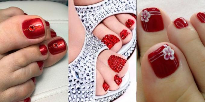 pedicure trendi 2018: Scarlet