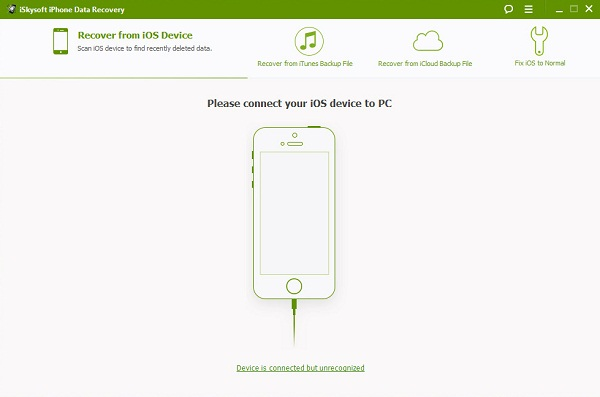 iSkysoft iPhone Data Recovery: smartphone Connect pada PC
