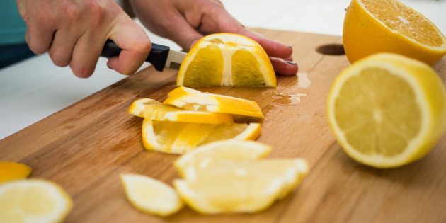 Limun ceri: cuci lemon dan jeruk