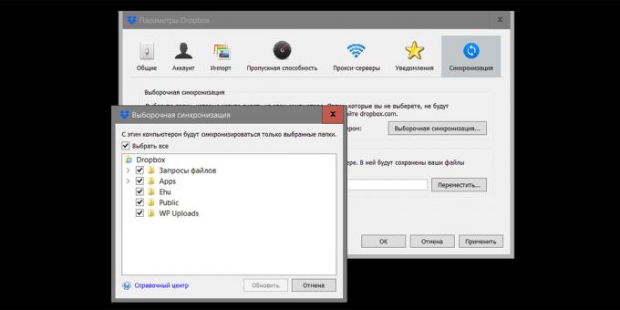 Dropbox: Simpan ruang pada PC Anda