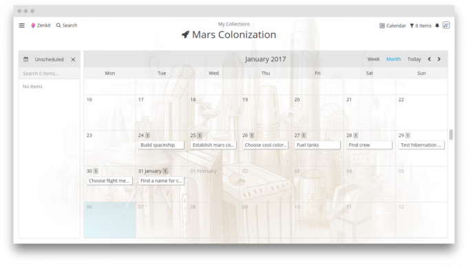 Zenkit: modus kalender