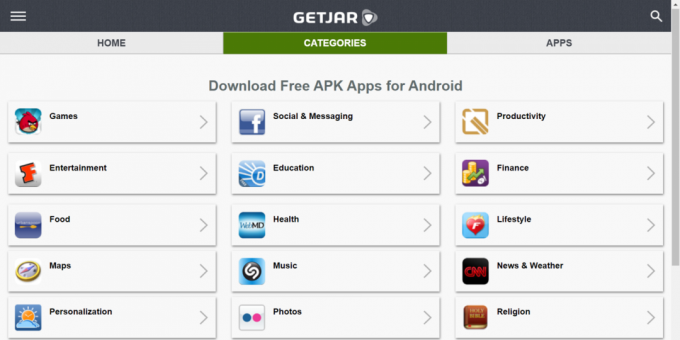 Tempat mengunduh aplikasi Android: GetJar