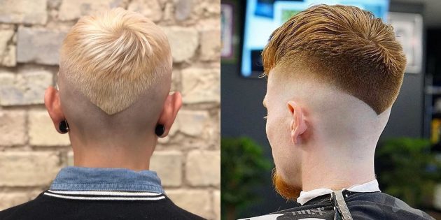 potongan rambut pria trendi untuk penggemar olahraga ekstrim: Cut merayap segitiga