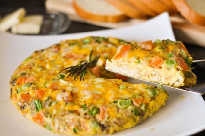 sehat sarapan: frittata dengan jamur