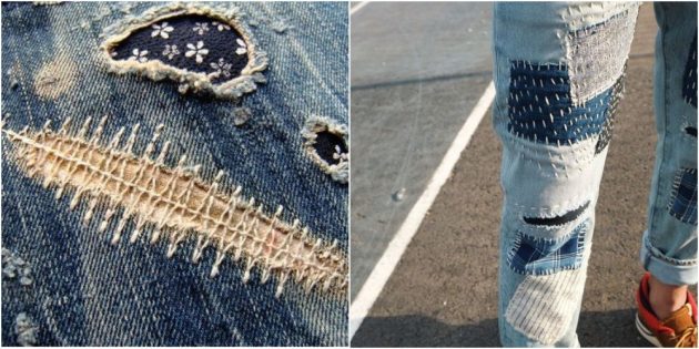 bagaimana menjahit lubang di celana jeans