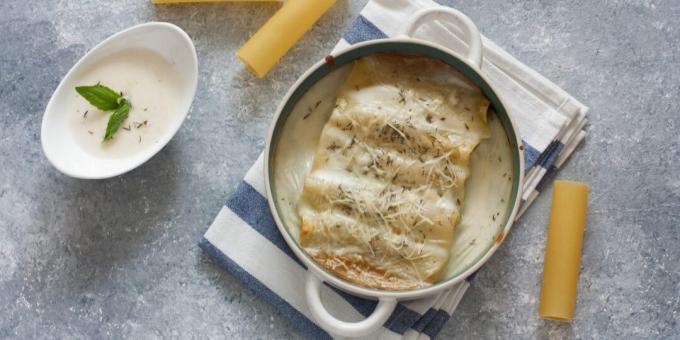 Cannelloni dengan jamur dan saus bechamel