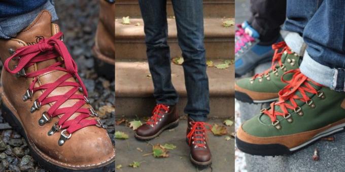 sepatu pria modis: sepatu hiking di gaya vintage