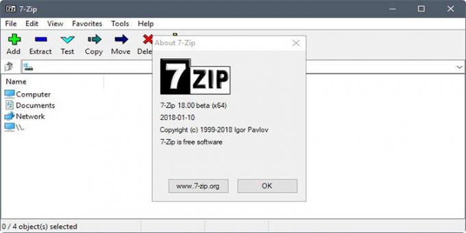 7zip - sebuah program bebas untuk membuat dan mengekstrak arsip
