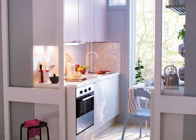 desain dapur kecil: warna