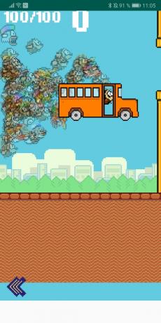 Bus dari Fortnite di kerajaan pertempuran untuk Flappy Bird