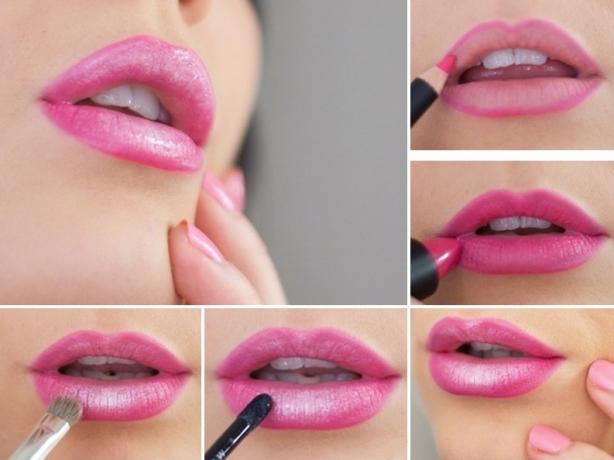 Cara membuat bibir Anda gemuk: Shimmer