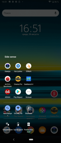 Sony Xperia 1: aplikasi panel