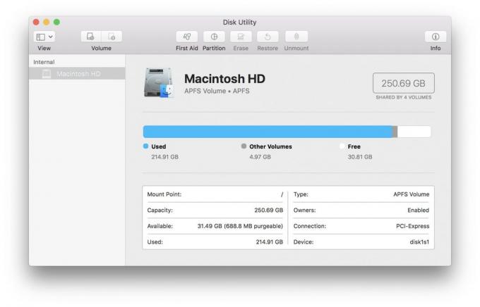 MacOS High Sierra: sistem file