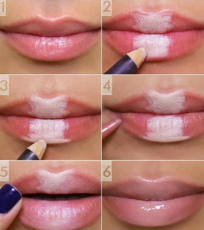 Cara membuat bibir bengkak pensil putih