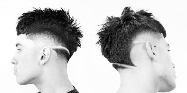 potongan rambut pria trendi untuk penggemar olahraga ekstrim: pola dicukur