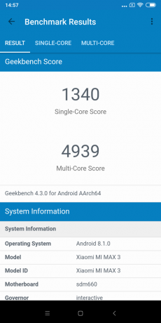 tinjauan Xiaomi Mi Max 3: GeekBench