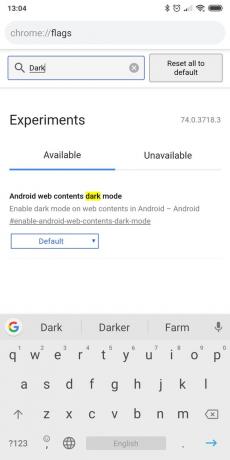 Modus malam di Chrome: isi web Android modus gelap