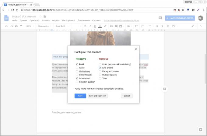 Google Docs add-ons: Teks Cleaner